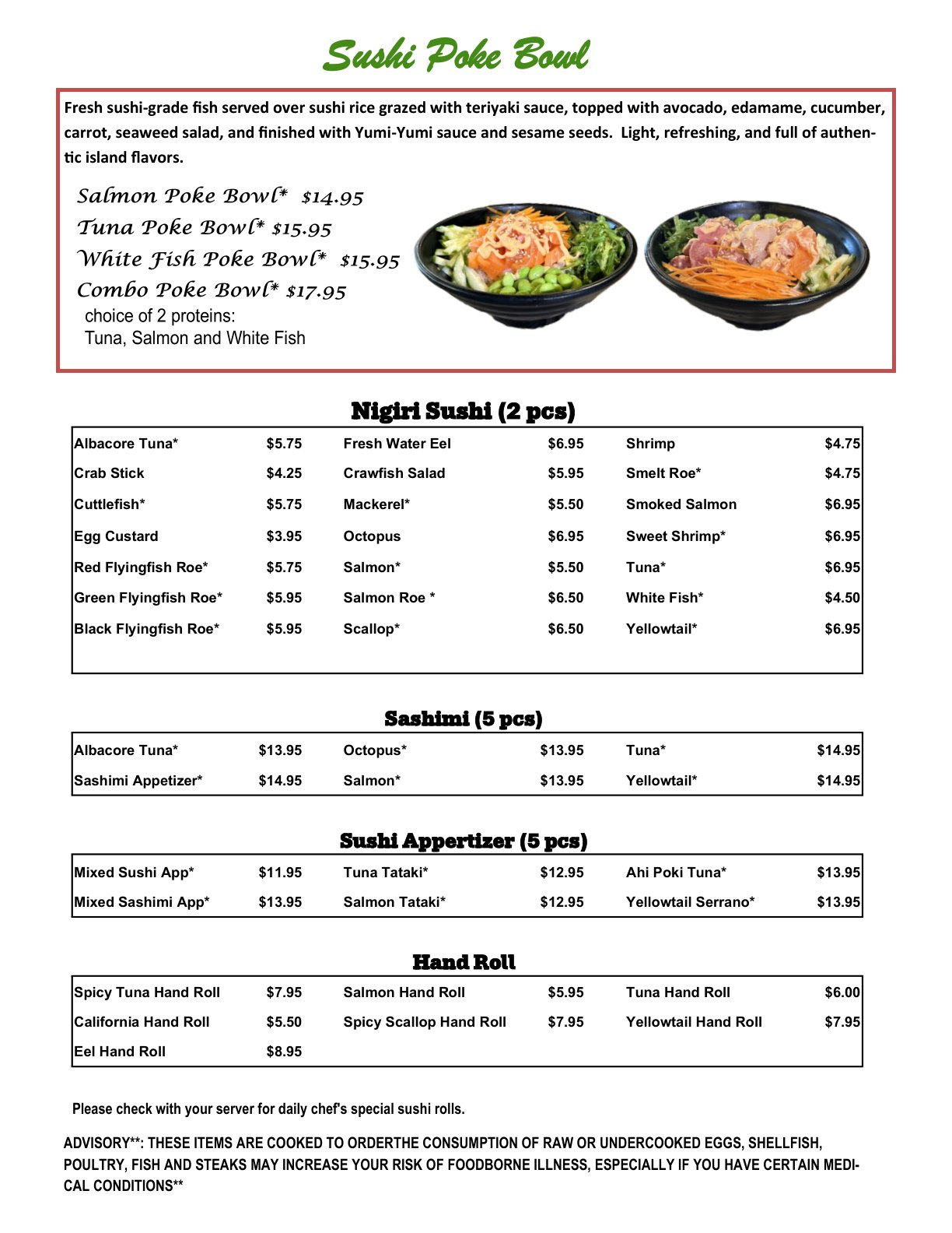 Okinawa Sushi Menu - Page 2