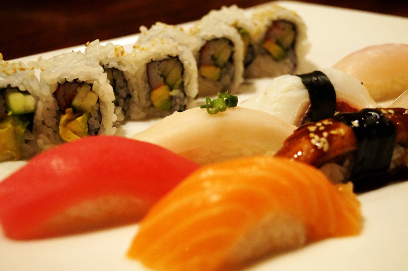Nigiri sushi closeup